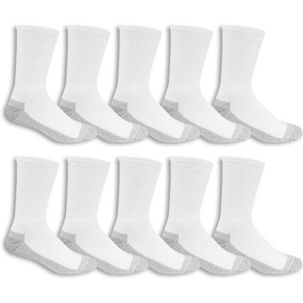 Mens Work Socks Cushioned Crew 10 Pack Heavy Duty Boot Hiking Athletic Performan
